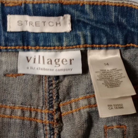 Liz Claiborne Villager Stretch Denim Skirt Size 14 Blue Above Knee - Picture 4 of 8